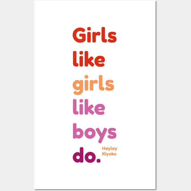 Girls like girls Hailey Kiyoko Wall Art by MairlaStore